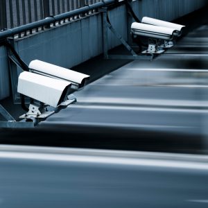 traffic surveillance camera mounted on the street, blue toned image, adobe rgb 1998 use...........